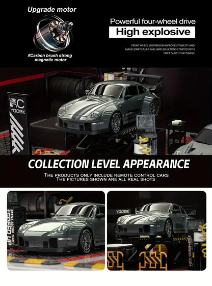 New 1:24 High-Speed RC Drift Car — 20KM/H 4WD Remote Control Racing Vehicle with Replaceable Tires, Competition Toy for Kids