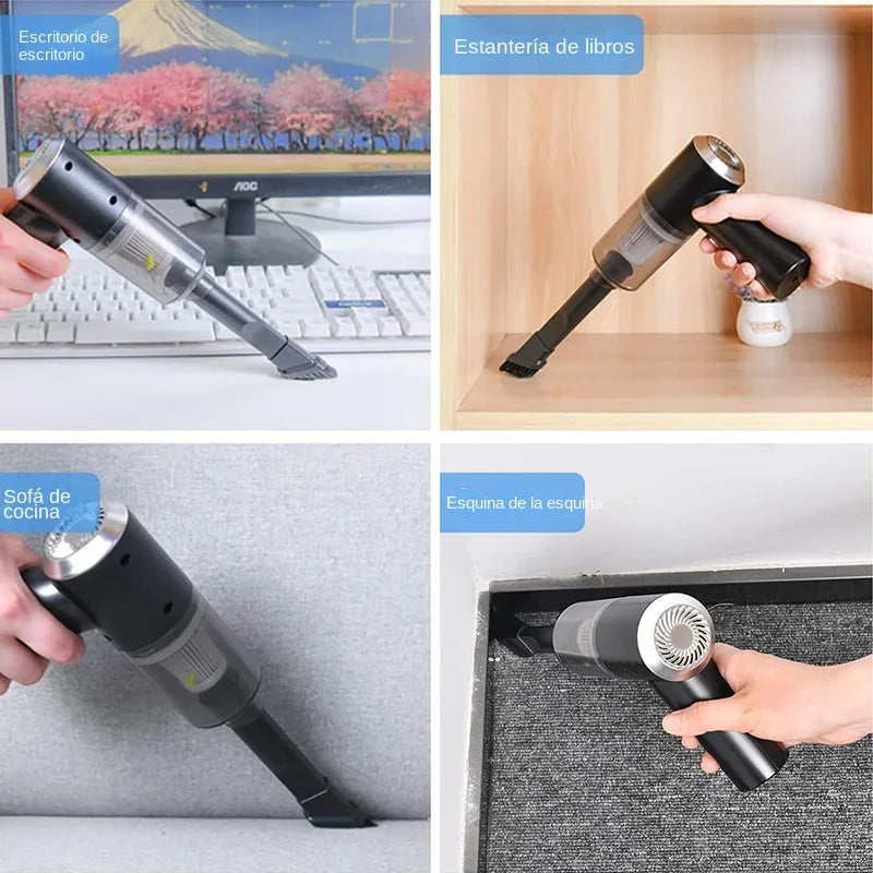 9000Pa Wireless Car Vacuum Cleaner – USB Rechargeable 1200mAh Mini Wet & Dry Portable Household Cleaner