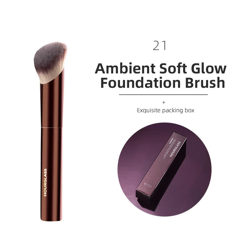 Hourglass Retractable Makeup Brush Set – Professional Eyeshadow, Foundation, Concealer, Powder, Bronzer, Blusher & Eyeliner Brushes