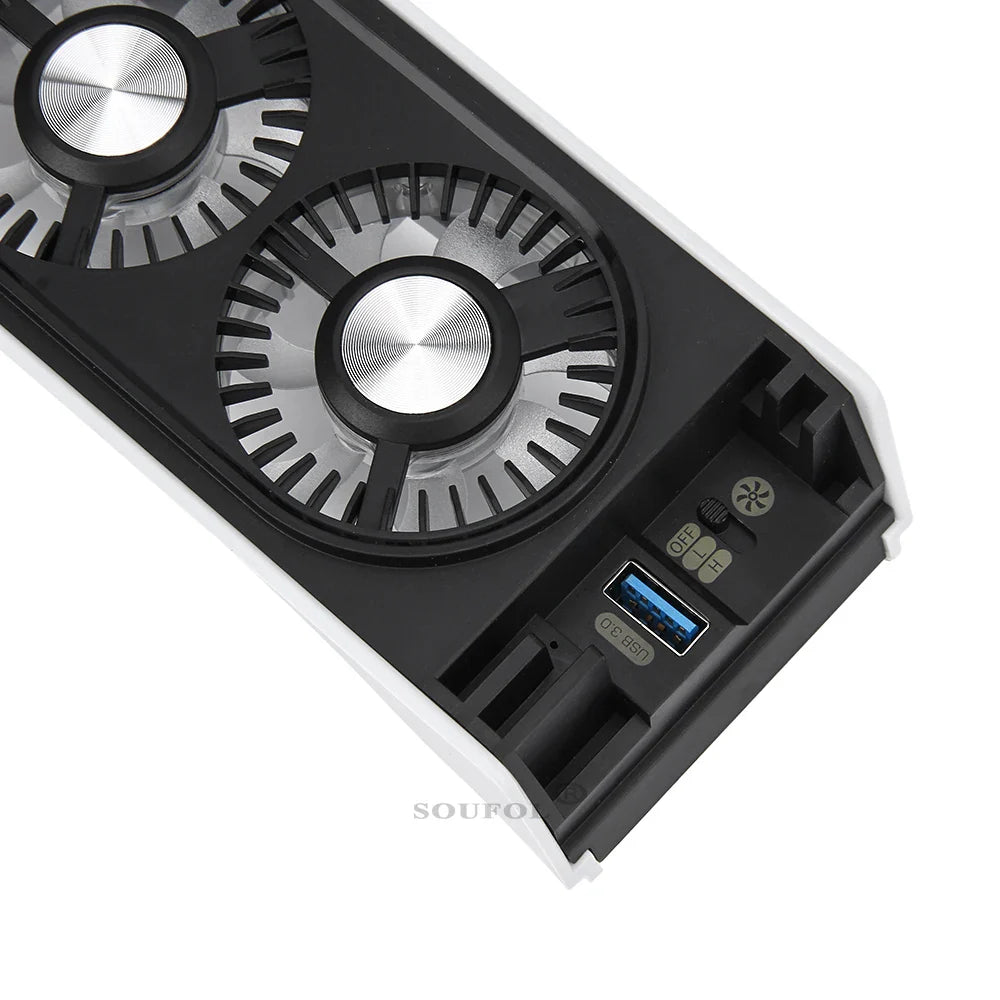 Upgraded PS5 Cooling Fan – Quiet USB 3.0 Hub with LED Light for Disc & Digital Edition Console Accessories