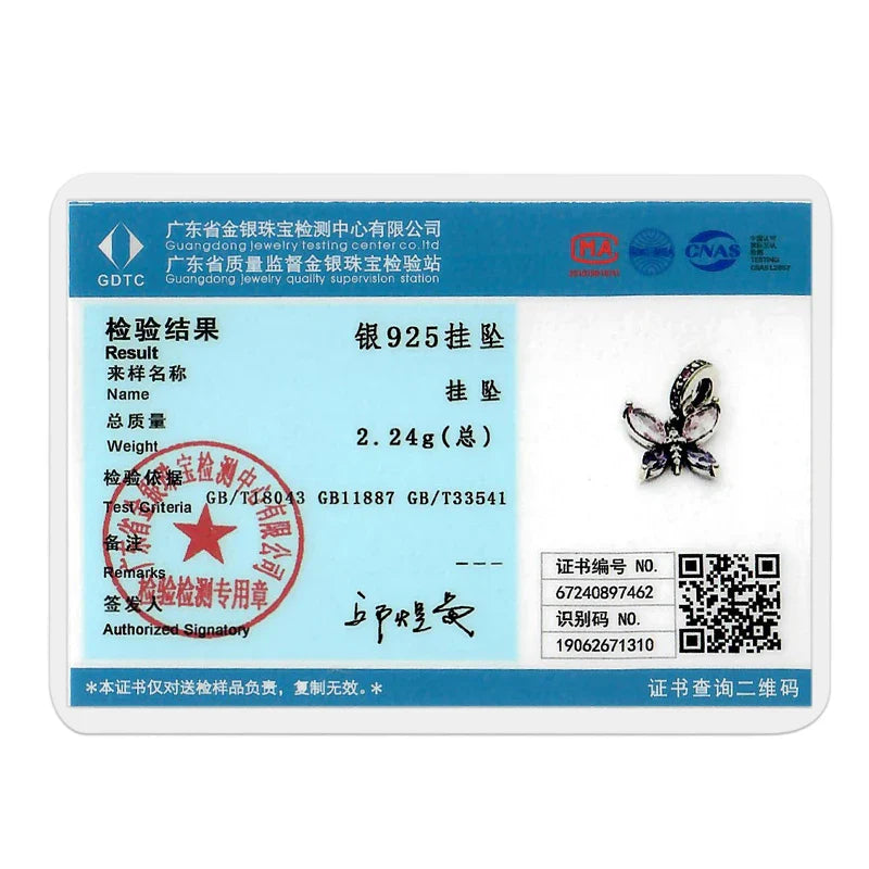 925 Silver Butterfly Dangle Charm – Blue & Yellow Glass for 3mm Original Bracelet, DIY Jewelry Gift