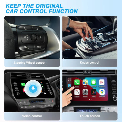 Wired to Wireless CarPlay & Android Auto Adapter – 2-in-1 Smart Box with Auto Connect for Mazda, Audi, Kia, Ford