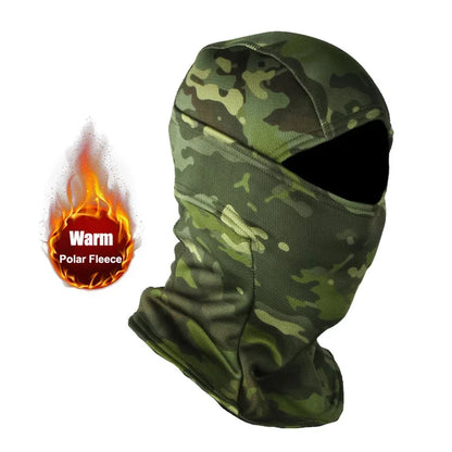 Winter Fleece Camouflage Balaclava – Warm Full Face Mask for Skiing, Cycling & Motorcycling, Cold-Proof Helmet Lining