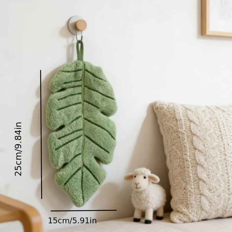 Banana Leaf Hanging Hand Towel - Decorative Kitchen & Bathroom Wipe Cloth