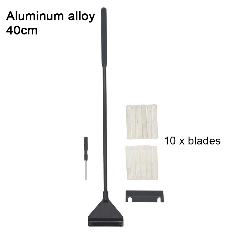 Aquarium Algae Remover Scraper – Aluminum Alloy Stainless Steel Blade Fish Tank Glass Cleaner Tool for Water Plant and Glass Cleaning Accessories