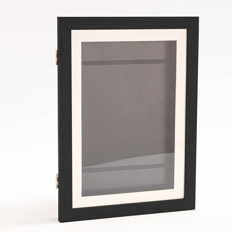 Wooden Flap Art Frames – Magnetic A4 Photo Frame for DIY Paintings, Children's Exhibition, and Home Decoration Storage Rack