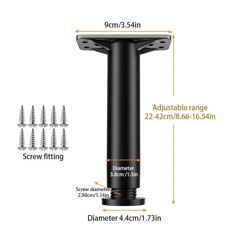 Telescopic Adjustable Bed Beam Support – Reinforced Plastic Sofa Leg, Load-Bearing Furniture Leg Bracket