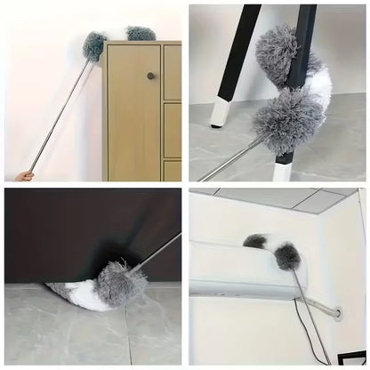 Extendable Microfiber Duster - Retractable Washable Dust Brush for Ceiling & Home Cleaning