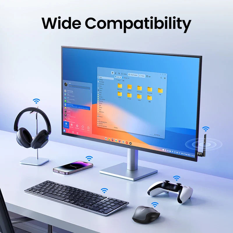 USB Bluetooth 5.3/5.4 Adapter - 120M Dongle for PC, Wireless Mouse, Keyboard, Music Audio Receiver and Transmitter