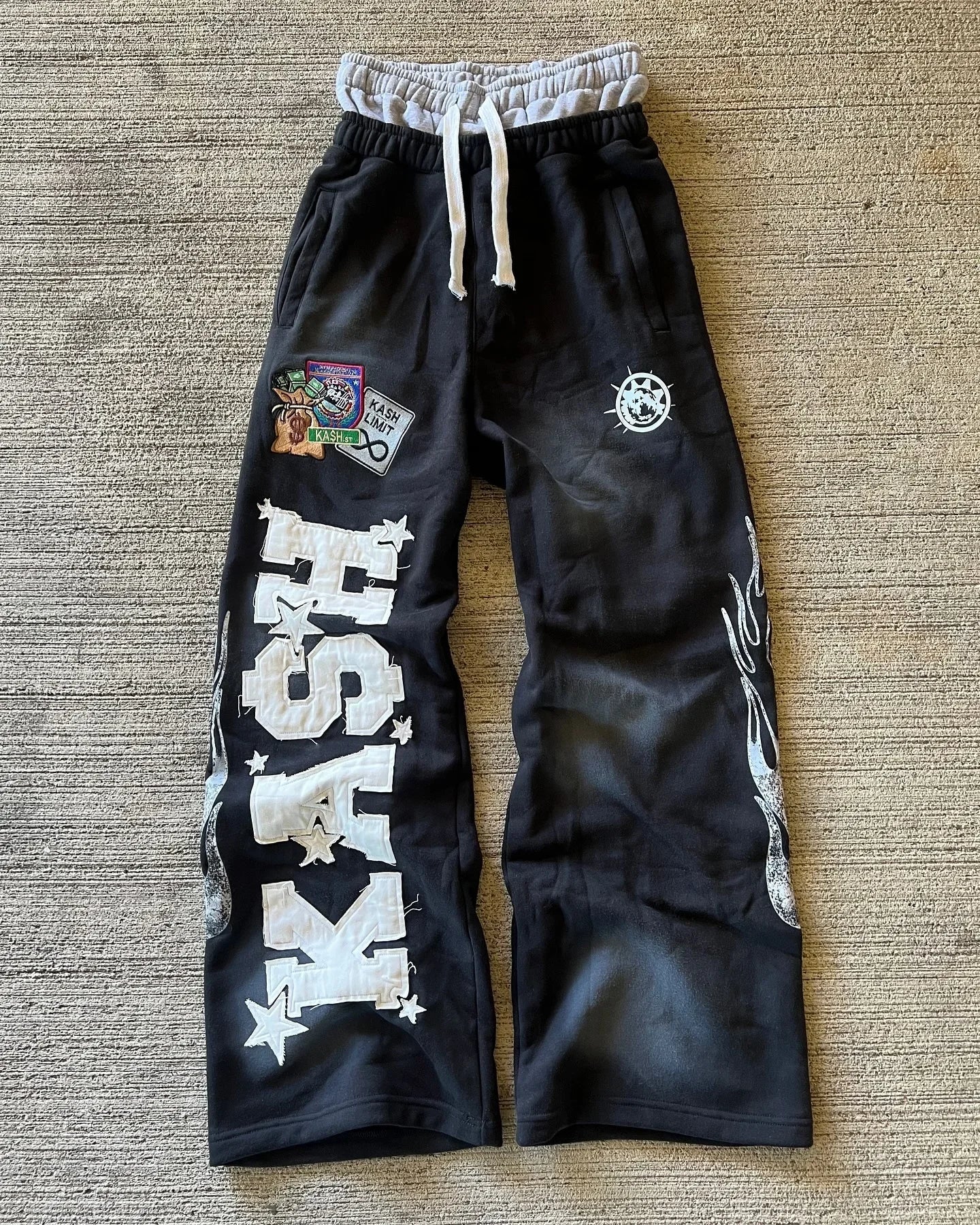 American Y2K Gothic Hip Hop Sweatpants for Men – Retro Double Layer Baggy Joggers with Elastic Waist
