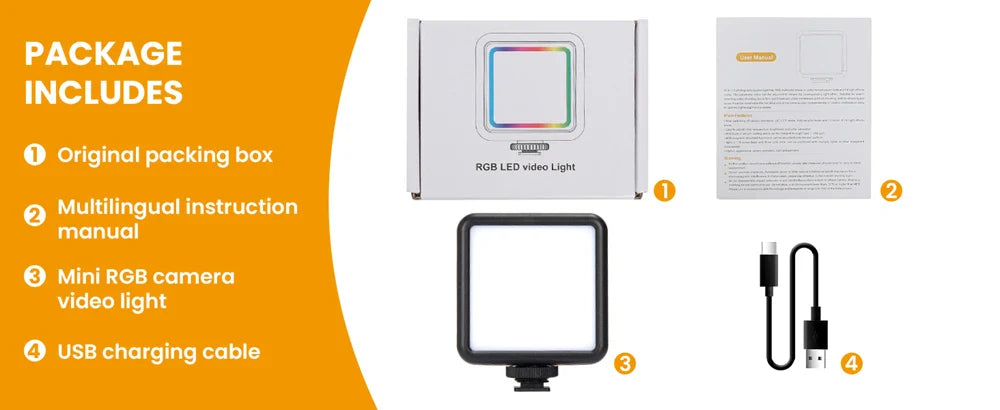 Pocket RGB LED Fill Light – Portable Mini Video Light for Camera, Smartphone, GoPro & Laptop, Adjustable Selfie Lamp