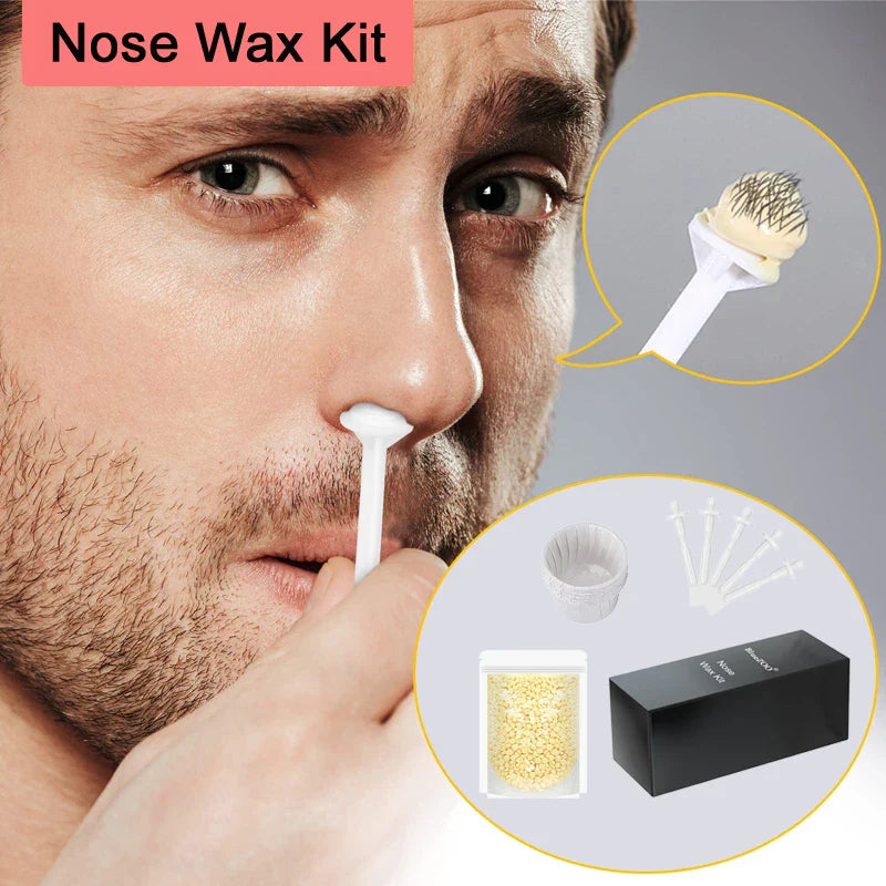 Portable Nose Hair Removal Wax Set - Painless Paper-Free Wax Beans Kit for Men & Women