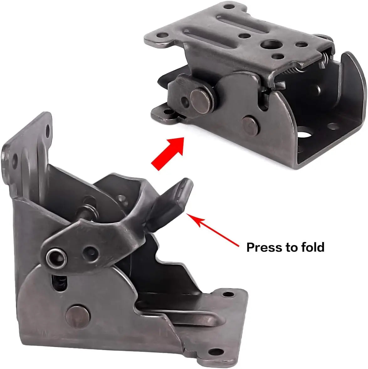 4Pcs Foldable Support Brackets – Self-Locking Folding Hinges with Screws for Table and Bed Legs