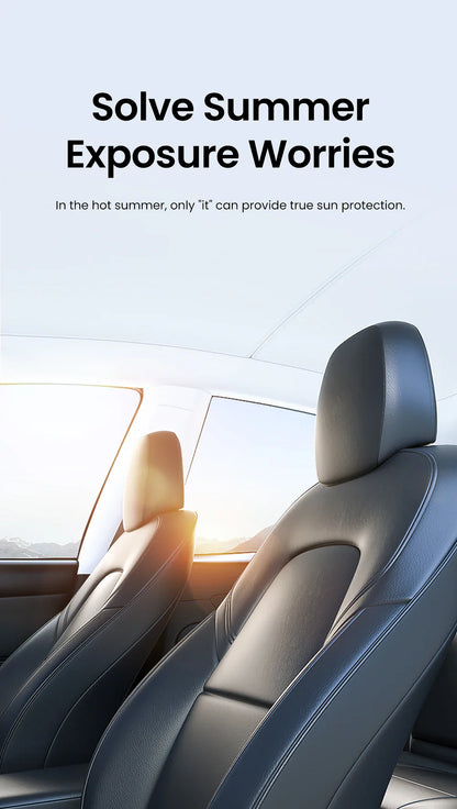 YZ Sun Visor Upgrade for Tesla Model 3 & Y Highland 2021-2024 – Ice Cloth Buckle Sunshade for Glass Roof & Skylight