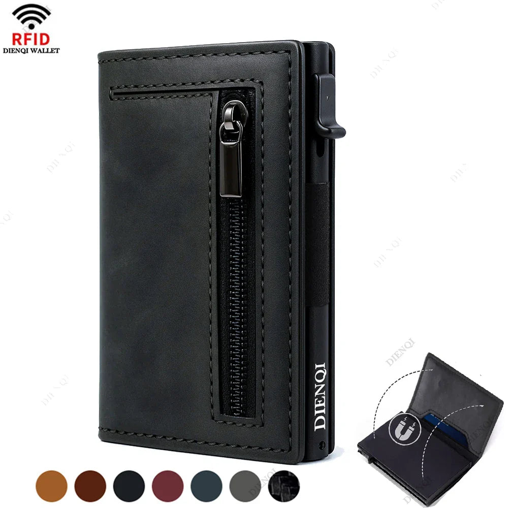 Luxury RFID Blocking Metal Card Holder – Slim Aluminium Wallet for Men, Minimalistic Credit Card & Money Bag