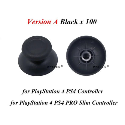IVYUEEN 100PCS Black Analog Stick Caps – Thumb Grip Covers for PS5, PS4, PS3 & Xbox Controllers