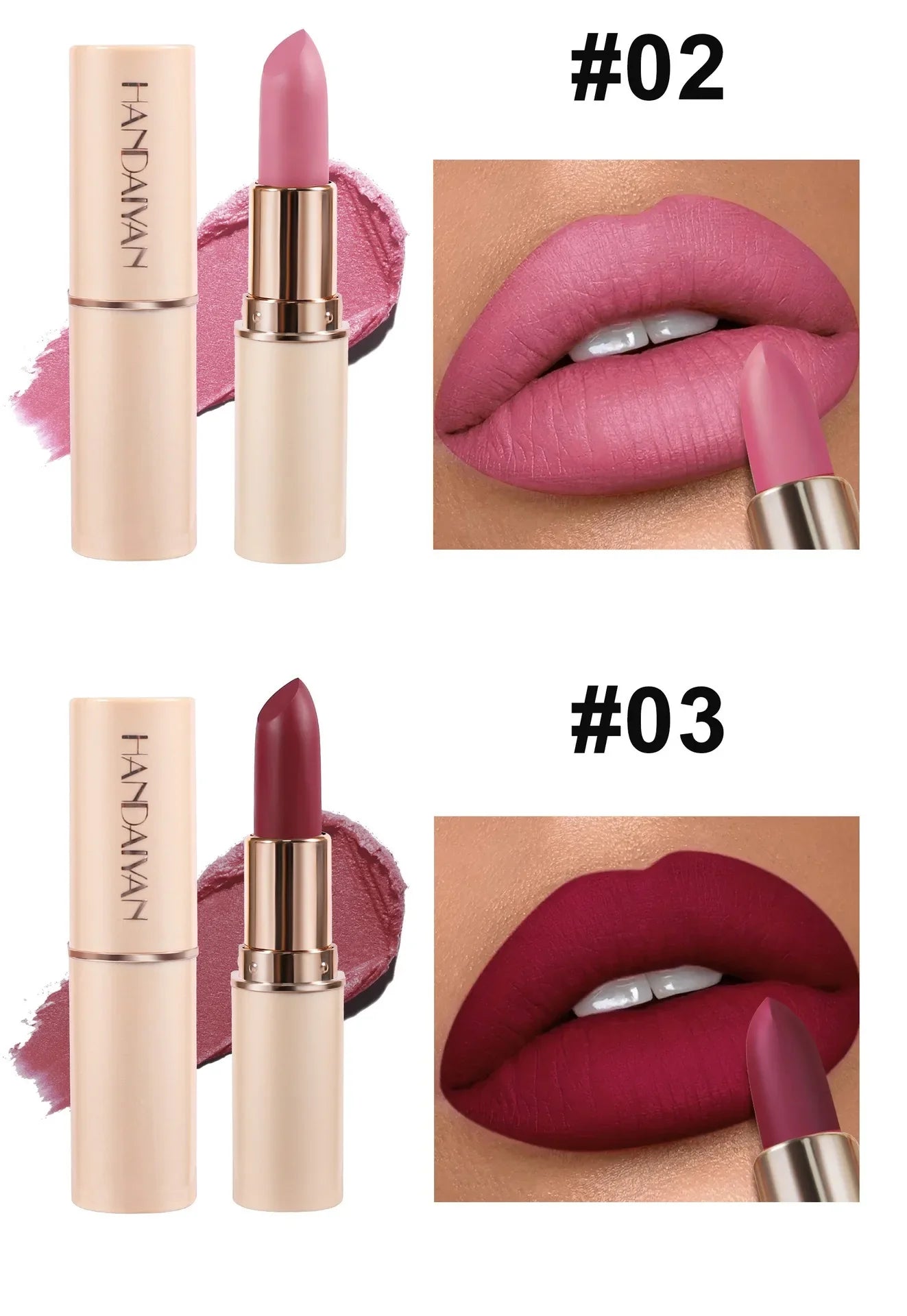 Deep Red Matte Lipstick – 8 Colors, Waterproof, Non-Stick Cup, Velvet Lip Balm, Dark Red Lipsticks for Easy Application