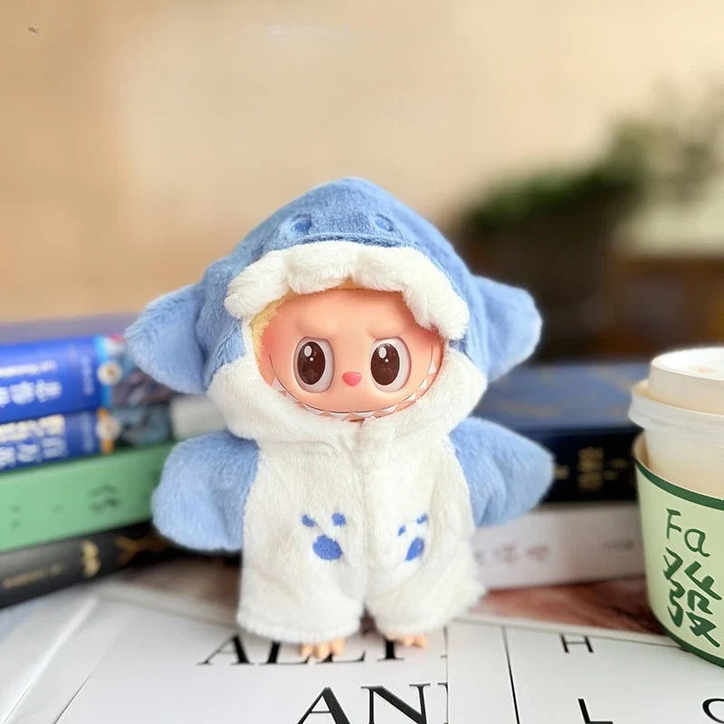 Cute Cartoon Green Dinosaur Outfit for Labubu Plush – Style Shark Macaron Clothes & Accessories