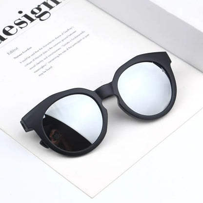 Kids Retro Round Sunglasses – Colorful Reflective UV400 Eyewear for Boys & Girls