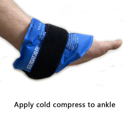 Ankle Ice Pack Brace Wrap — Reusable Hot & Cold Therapy Gel Support for Sprains & Pain Relief