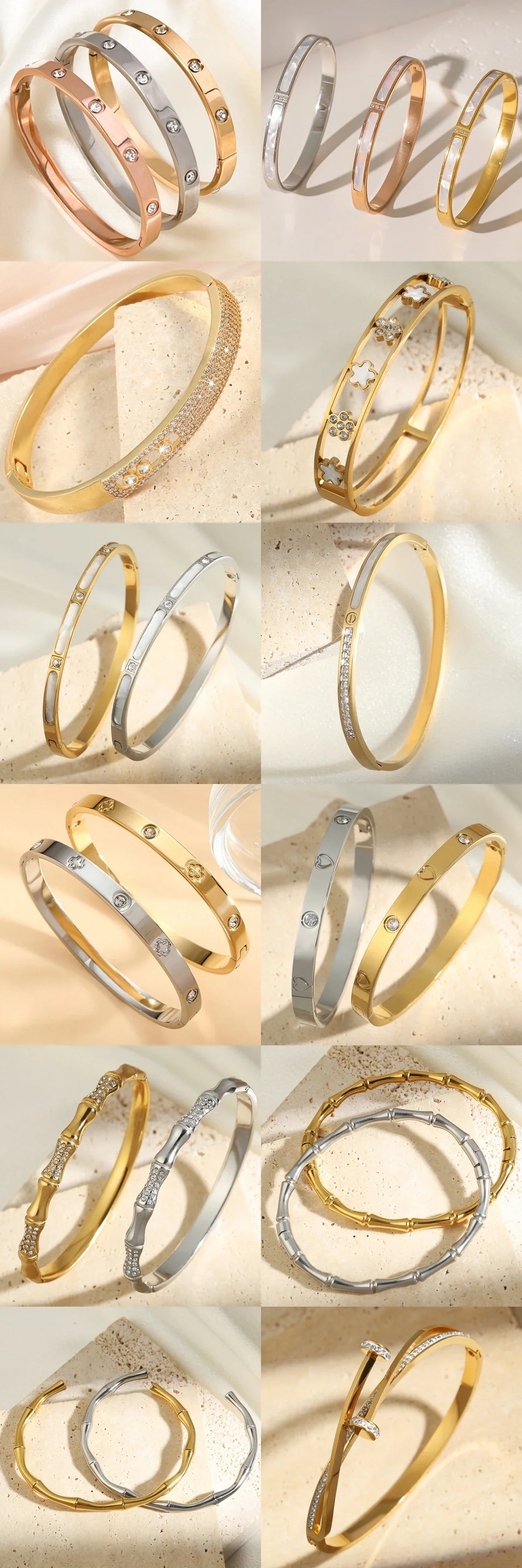 UILZ 316 Titanium Steel Nail Light Bracelet — Luxury Multi-Functional Jewelry for Women