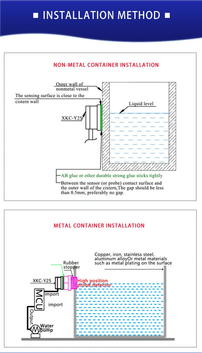 XKC-Y25 Capacitive Liquid Level Sensor – Fast Shipping Non-Contact Water Detection Sensor