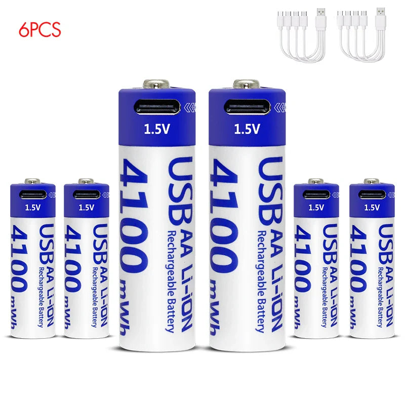 MATOV 1.5V 4100mWh AA Rechargeable Battery – USB Type-C Li-ion Battery for Remote Control, Smart Door Locks & Toys