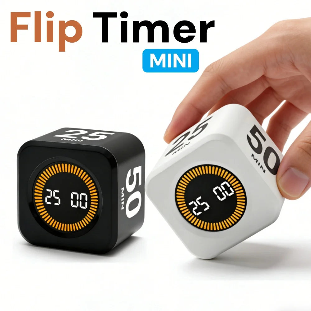 Rotating Pomodoro Timer Cube – Preset Flip Countdown Stopwatch for Study, Work, ADHD Focus, Kitchen & Productivity Tasks