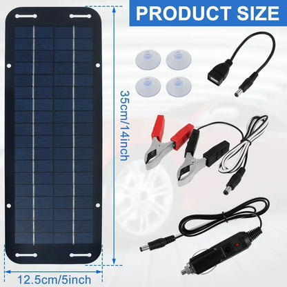 12V Solar Panel Kit — IP65 Waterproof High-Efficiency Trickle Charger for Car Battery & Portable Solar Power