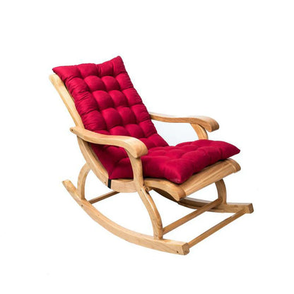 Outdoor Rocking Chair Cushion – Thick Quilted Suede Seat Pad with Pearl Cotton Filling, Soft Garden Chair Cushion with Ties