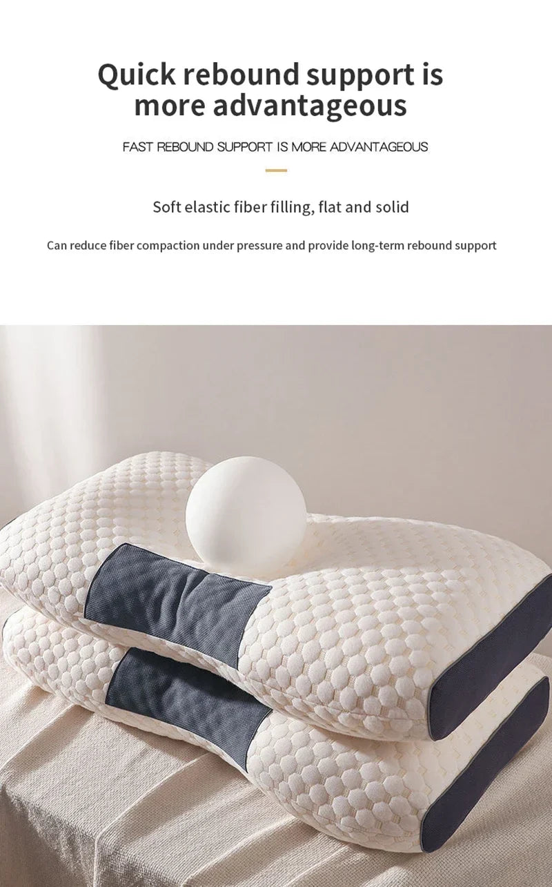 2024 Orthopedic Cervical Neck Pillow | Soybean Fiber Massage Sleep Pillow for Neck Support & Relaxation | SPA-Style Sleeping Aid