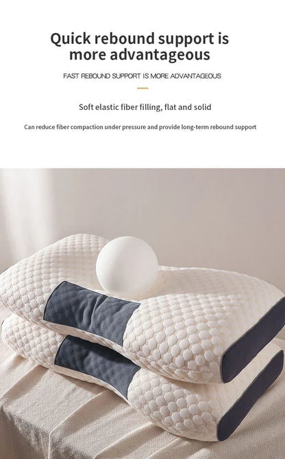 2024 Orthopedic Cervical Neck Pillow | Soybean Fiber Massage Sleep Pillow for Neck Support & Relaxation | SPA-Style Sleeping Aid
