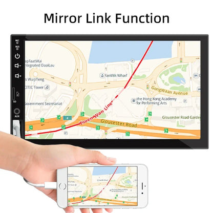 1-DIN Car Radio with 7’’ HD Touch Screen — Android Auto & CarPlay Multimedia Player, FM, AUX, Bluetooth, MirrorLink Universal Autoradio