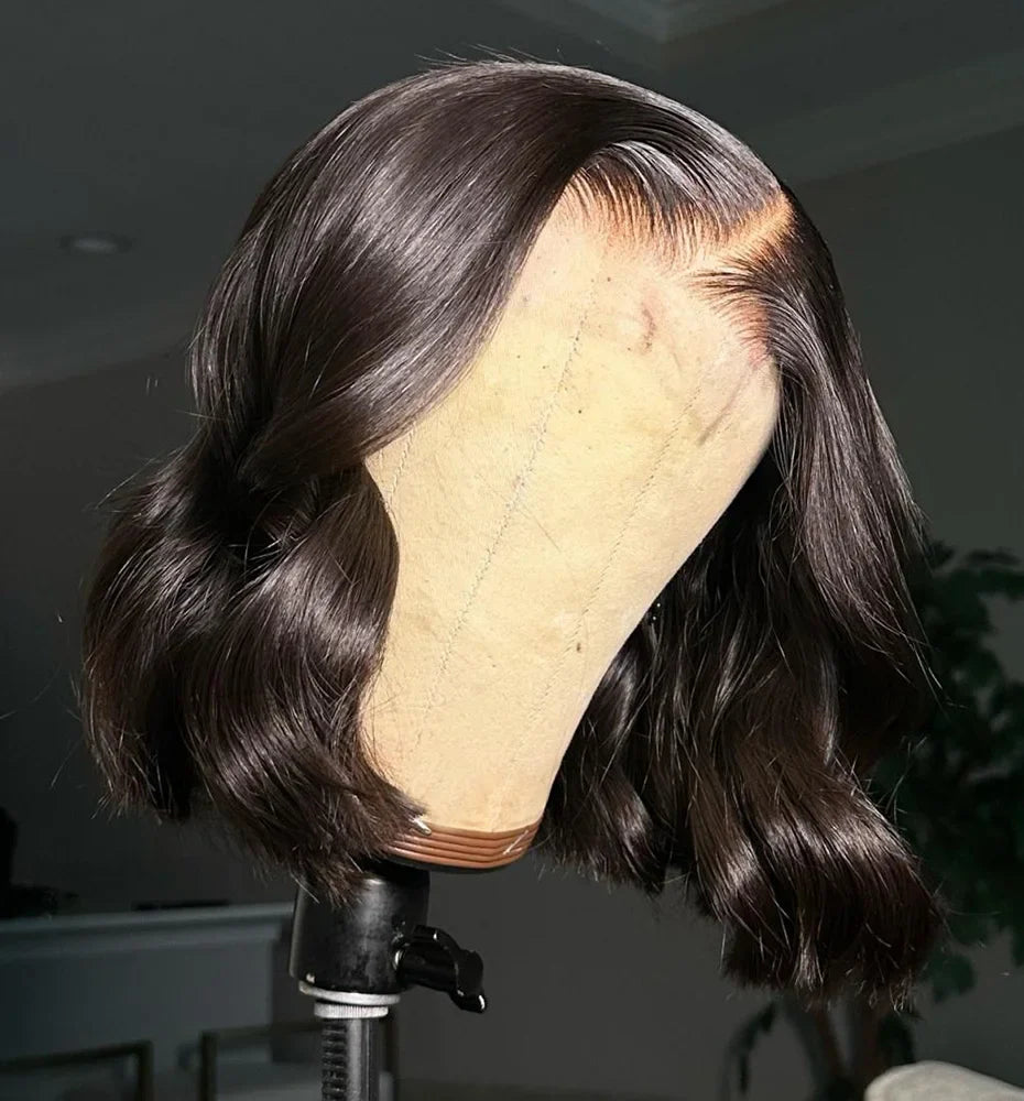 Raw Vietnamese Human Hair Lace Front Wig – 13x6 Bob, Straight Natural Black, 250% Density, 100% Human Hair