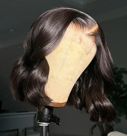 Raw Vietnamese Human Hair Lace Front Wig – 13x6 Bob, Straight Natural Black, 250% Density, 100% Human Hair