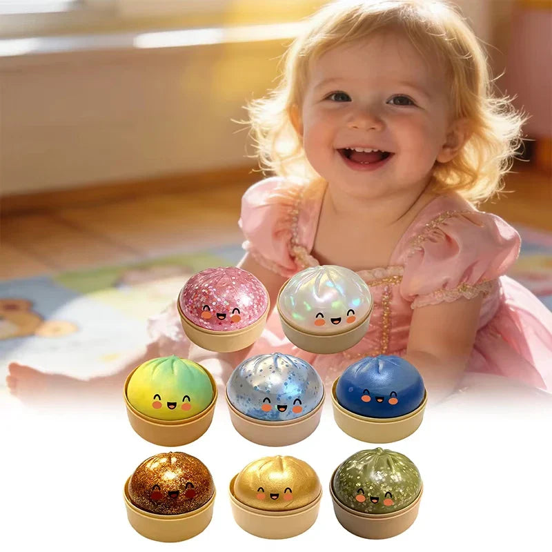 Simulation Dumpling Slow Rebound Stress Ball – Soft Squeeze Decompression Toy for Home, Office Decor & Birthday Gift for Kids & Adults
