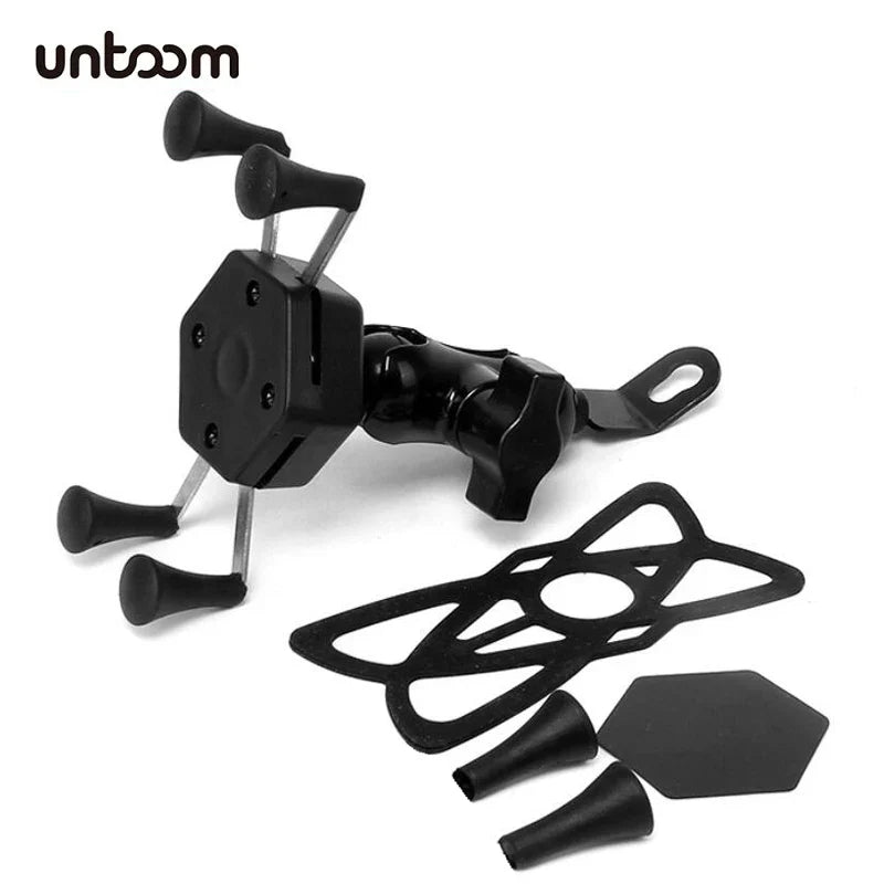 Universal 360° Rotating Motorcycle Phone Holder – Adjustable Rearview Mirror Mount for Scooter & Motorbike