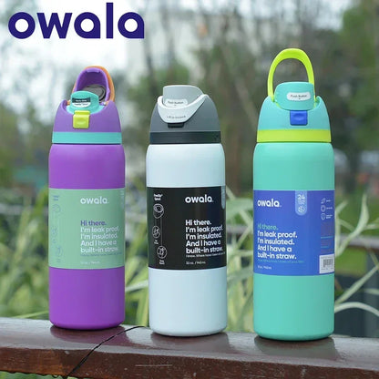 Owala Cup Vacuum Flask – Stainless Steel Thermal Mug for Hot & Cold Drinks, Coffee Tumbler & Thermos