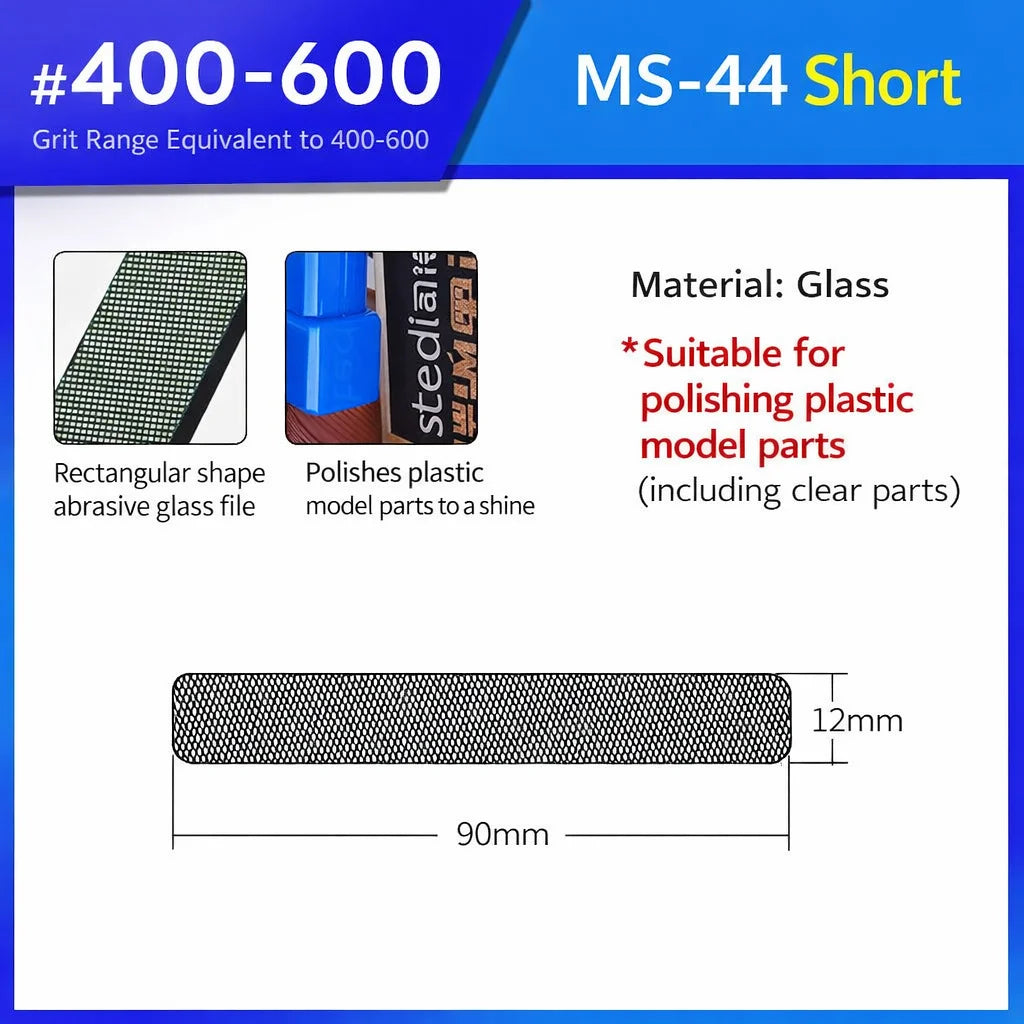 Stedi MS-46 Glass File Grinding Tool – Washable Durable Model Polisher for Military Kits, Optional #320–#1000 Mesh