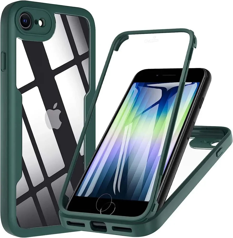 360° Full Body iPhone Case - Double-Sided Screen Protector Cover for iPhone SE 2020, SE 2022, 8 & 7