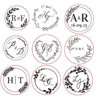 Custom Brass Wax Seal Stamp with 2 Initials & Wreath – Vintage Reusable DIY Wedding & Letter Stamp with Free Engraving