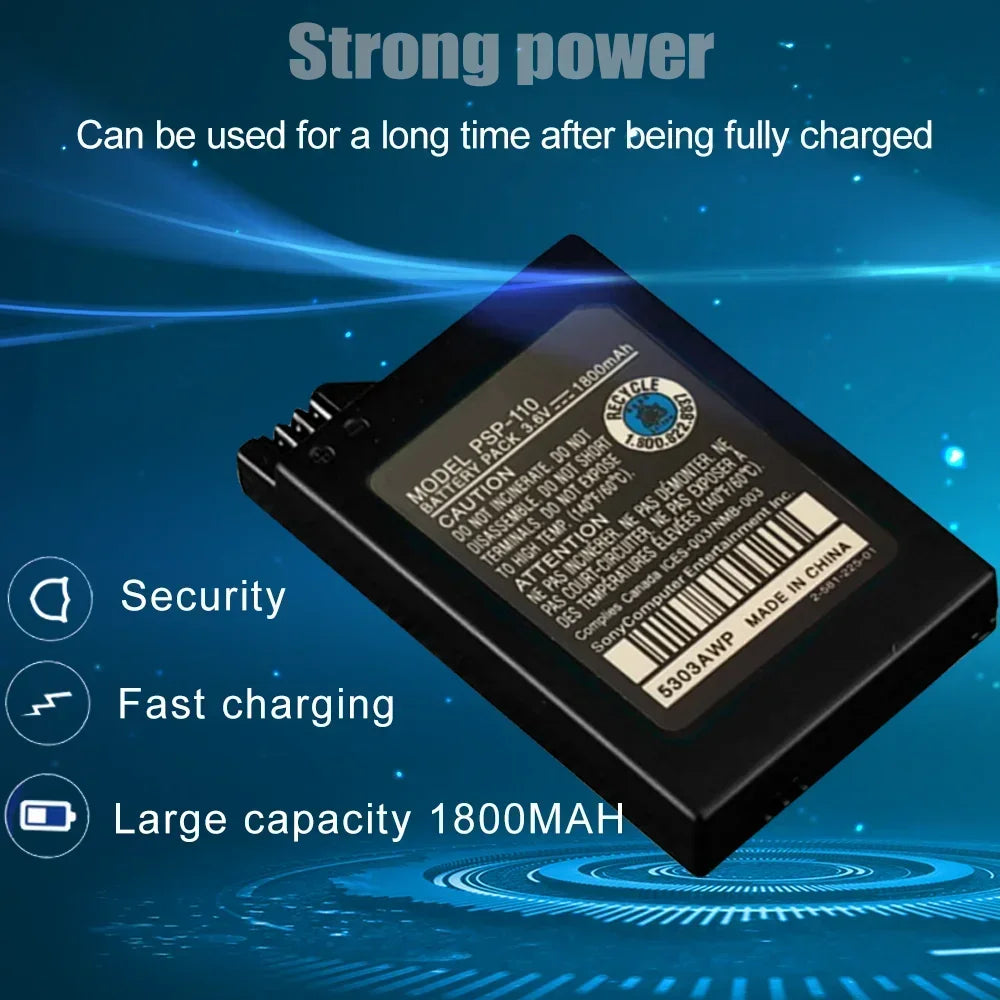 1800mAh Replacement Battery for Sony PSP 1000 – 3.6V Li-ion Rechargeable Battery for PlayStation Portable