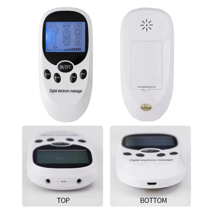 Digital TENS EMS Massager — Electric Pulse Muscle Stimulator with Electrode Pads for Back and Neck, Home Use