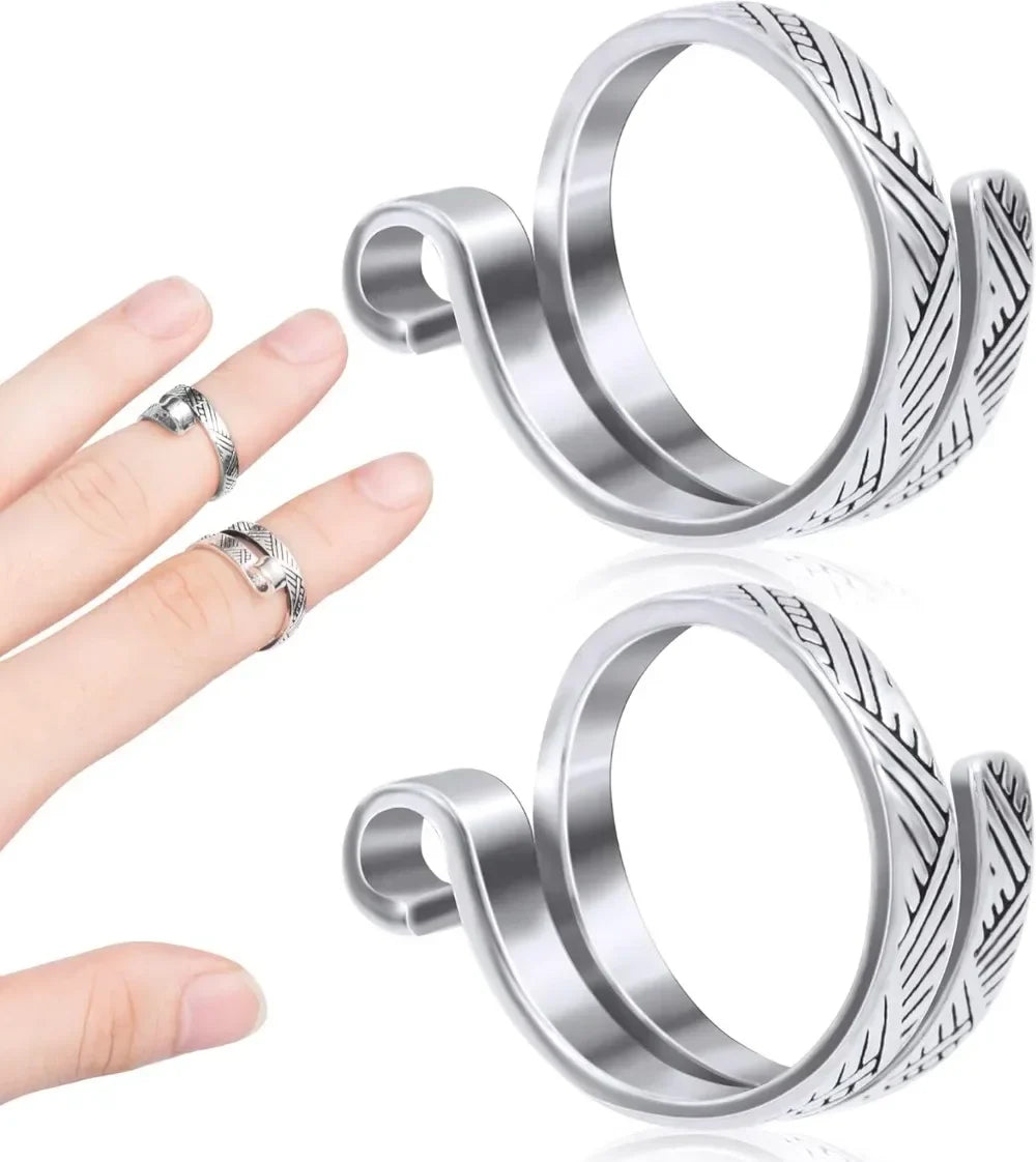 Adjustable Crochet Tension Cat Ring – Beginner Knitting & Crochet Hook Finger Holders, Yarn Guide Winder Tools