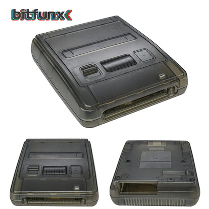 Bitfunx Transparent Replacement Case for SFC/Super Famicom – Clear Shell for Super NES Game Console