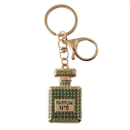 Creative Rhinestone Car & Bag Keychain — Full Diamond Perfume Bottle Pendant for Women’s Accessories