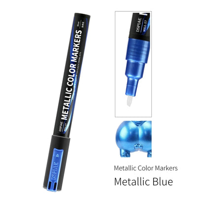 DSPIAE MKA Super Metallic Brush Pen – 12 Water-Based Colors with Soft Tip for Gundam & Mecha Model DIY Hobby