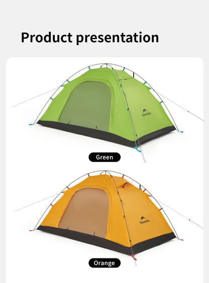 Naturehike 2024 New Camping Tent – Ultralight 2-Person Outdoor Tent, Large Space, Mosquito-Repellent, Quick Set for Beach & Hiking