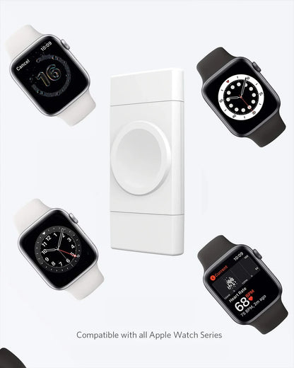 2-in-1 Dual Interface Wireless Charger — Fast Charging Station for Apple Watch 8/7/6/5/SE & Samsung Galaxy Watch 5/4/3/2