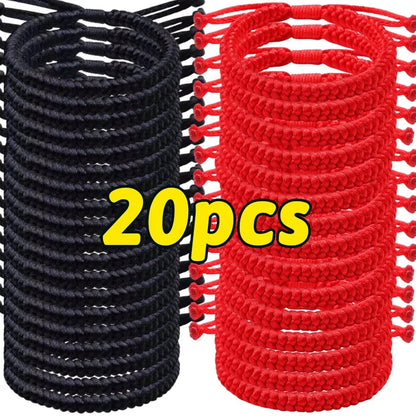Lucky Red Thread Bracelet — Adjustable Tibetan Buddhist Handwoven Braided Rope Jewelry for Men and Women Wristbands